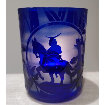 ＜HIROガラス工房＞オールドグラス　瑠璃　伊達政宗騎馬像