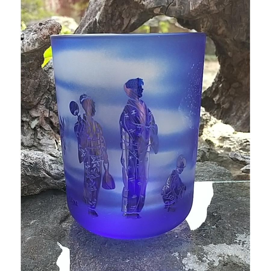 <HIROガラス工房>仙台七夕グラス 瑠璃