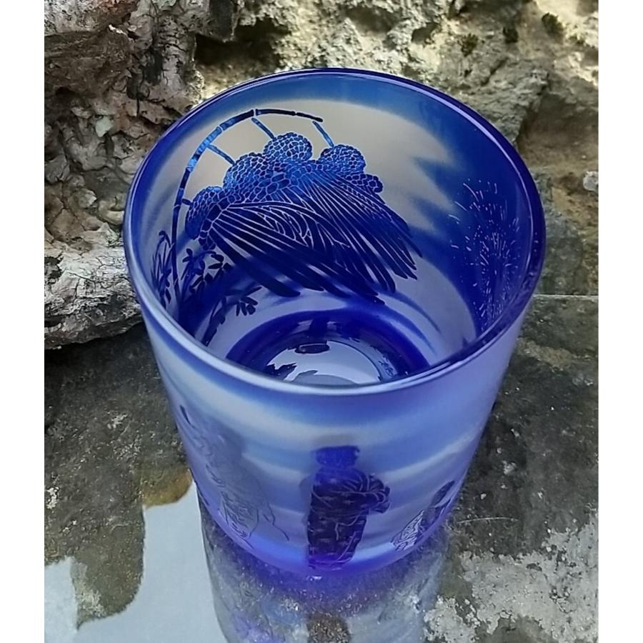 <HIROガラス工房>仙台七夕グラス 瑠璃