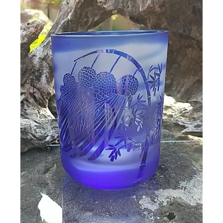 ＜HIROガラス工房＞仙台七夕グラス　瑠璃