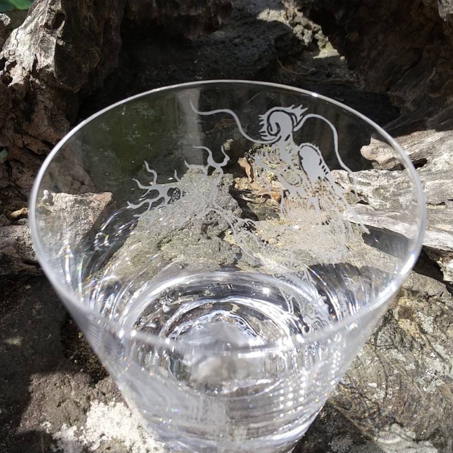 <HIROガラス工房×田島硝子>富士山グラス辰・のぼり龍