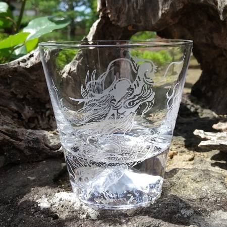 ＜HIROガラス工房×田島硝子＞富士山グラス辰・のぼり龍