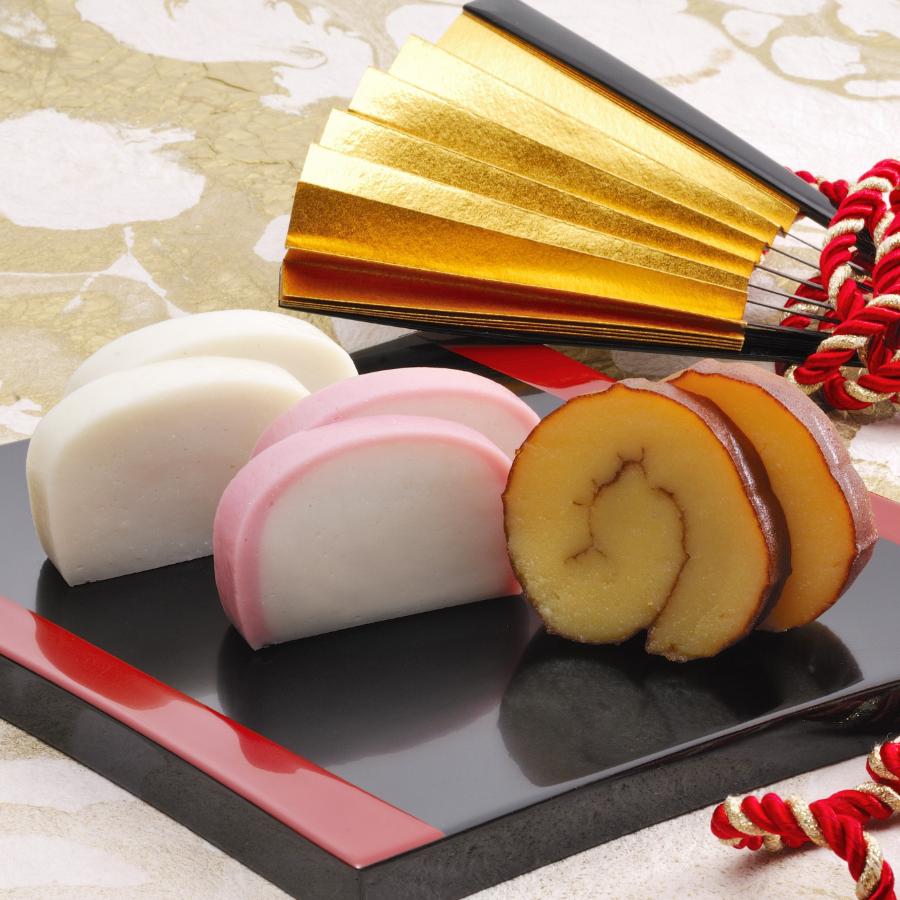 <かまぼこの鐘崎>彩りおせち縁起蒲鉾詰合せA(紅白板かま・伊達巻・七宝焼き・かすてら蒲鉾)【12月25日~30日届け】