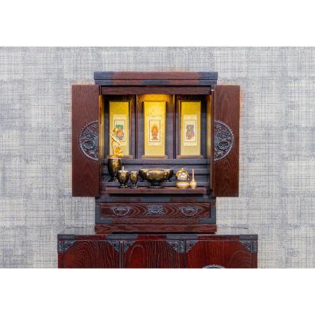 仙台仏壇　20号　拭き漆調　巾46×奥35×高60cm　13kg×１