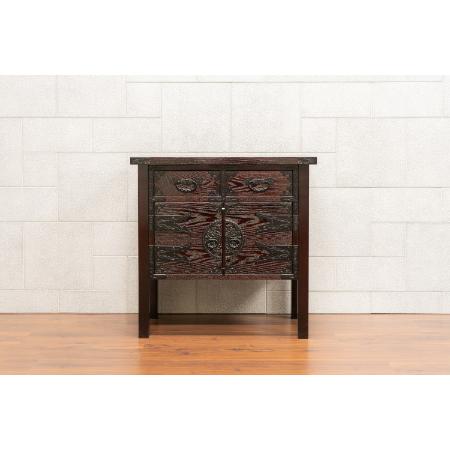 仙台箪笥　両開コンソール　拭き漆調　巾70×奥40×高70cm　20kg×１