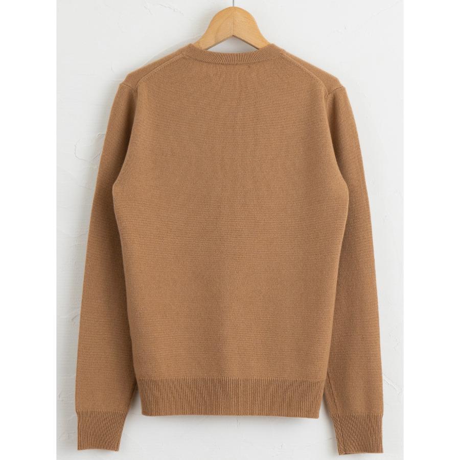 ＜SHIRATA　KNITWORKS／白田のカシミヤ＞ラウンドプルオーバー　ベビーカシミヤ100%【度詰】キャメル（婦人S・M・L）