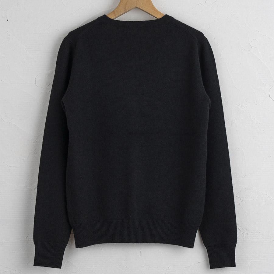 ＜SHIRATA　KNITWORKS／白田のカシミヤ＞Vネックカーディガン　ベビーカシミヤ100%【度詰】ブラック（婦人S・M・L）