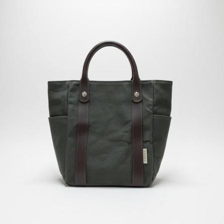 ＜日乃本帆布＞帆布小トート（革）OD（N）