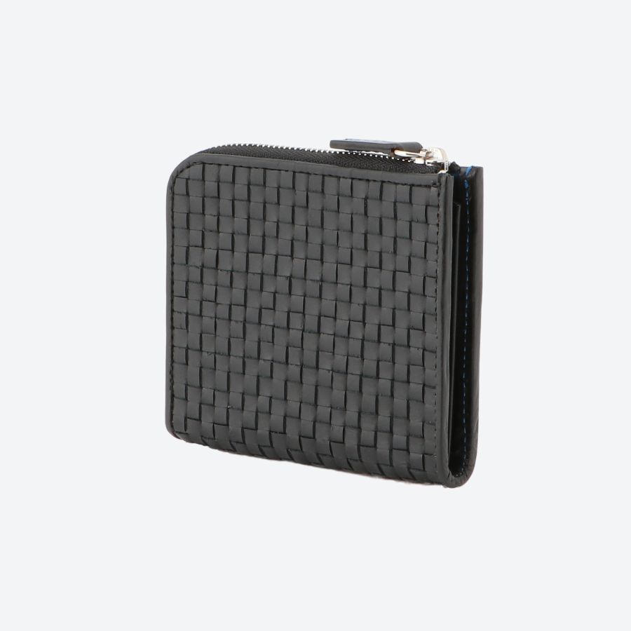 LUEGO 山形牛 L字ミニ財布 限定モデル/ブラック×ブルー