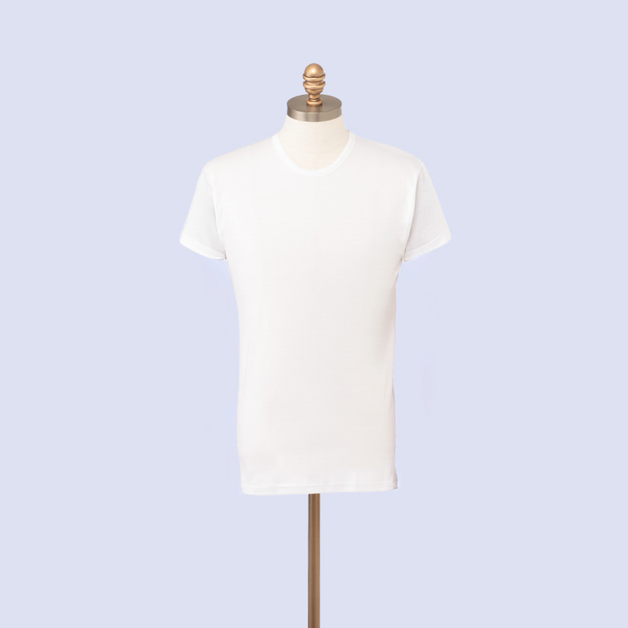 <快適工房>紳士 半袖丸首シャツ 白×3枚組