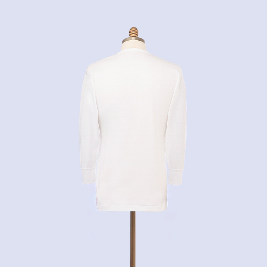 <快適工房>紳士 長袖U首シャツ 白×3枚組(防寒・スムース)