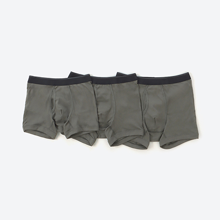 ＜快適工房＞紳士　ボクサーブリーフ　チャコールグレー×3枚組（フライス）