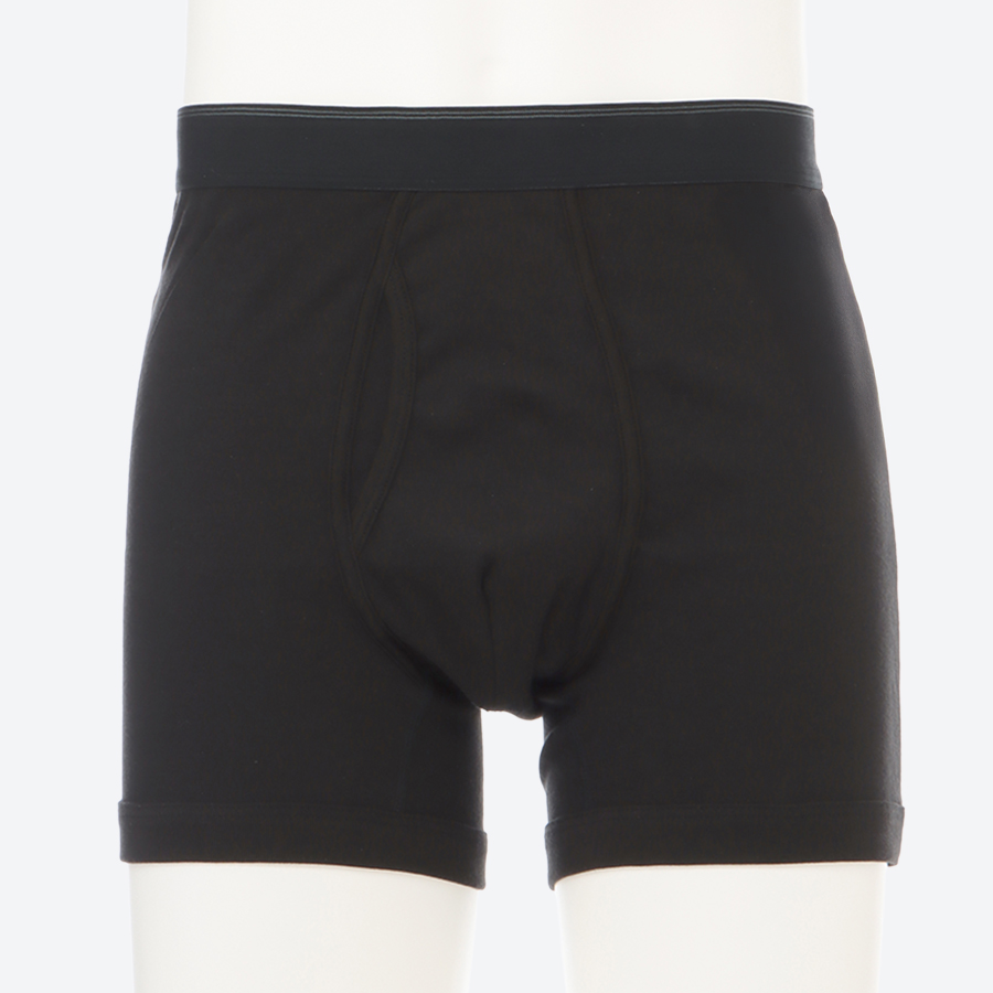 <快適工房>紳士 ボクサーブリーフ ブラック×3枚組(フライス)