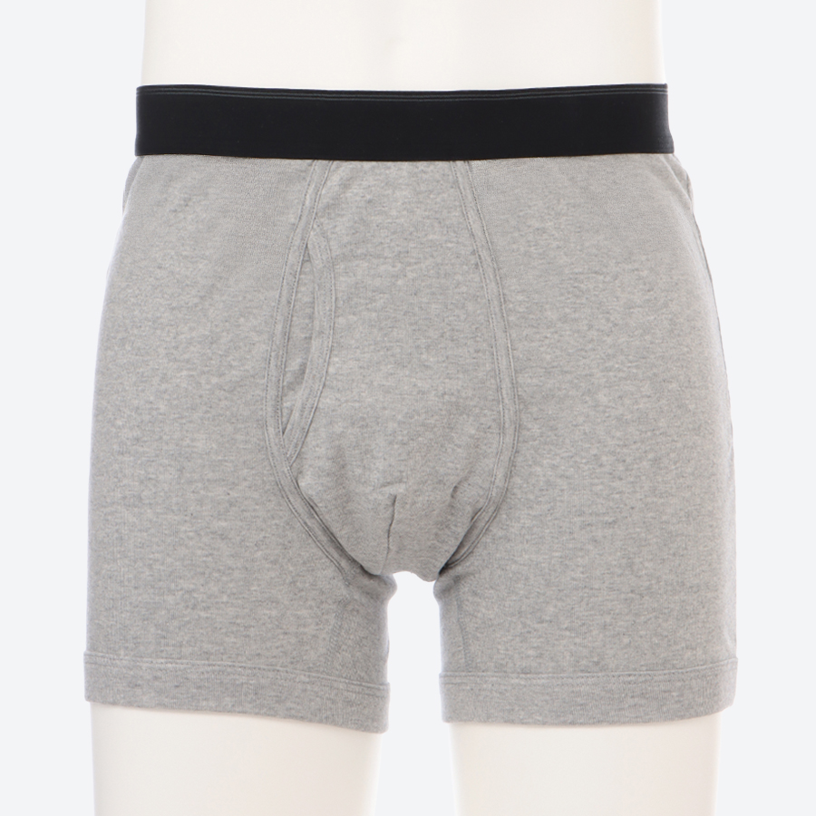 <快適工房>紳士 ボクサーブリーフ グレーモク×3枚組(フライス)