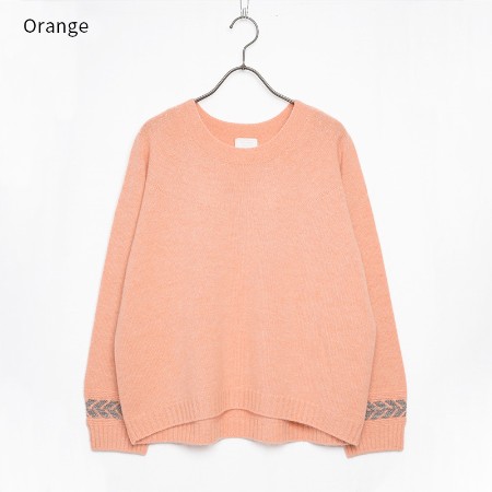 ＜maalisukuu＞ウール/アンゴラ　プレスジャガードプルオーバー／フリーサイズ