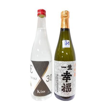 ＜一生幸福＞大吟醸と大吟醸粕取り焼酎720ml×2