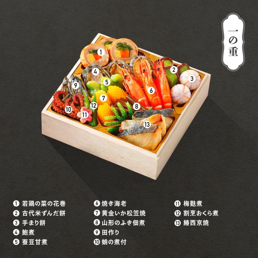 <赤坂あじさい>和風おせち三段重『桂』(冷蔵)3~4人前【12月31日お届け】