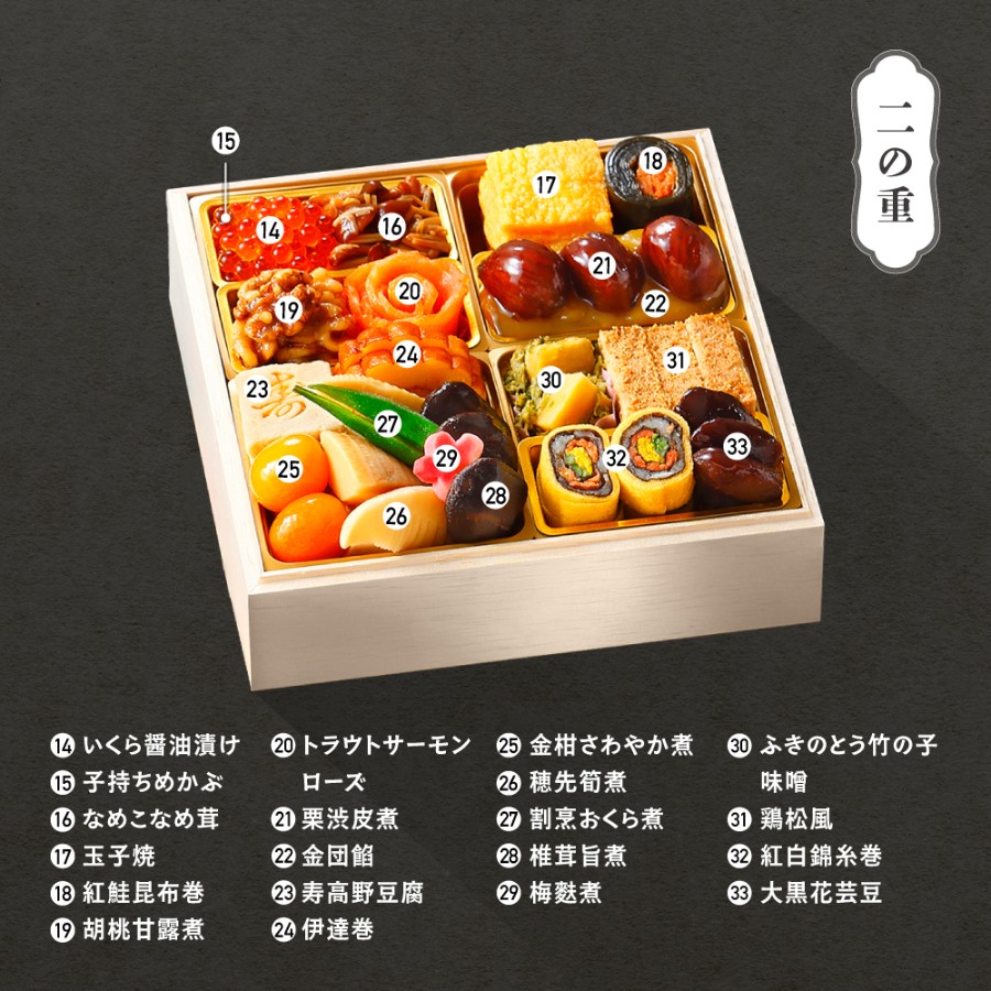 <赤坂あじさい>和風おせち三段重『桂』(冷蔵)3~4人前【12月31日お届け】