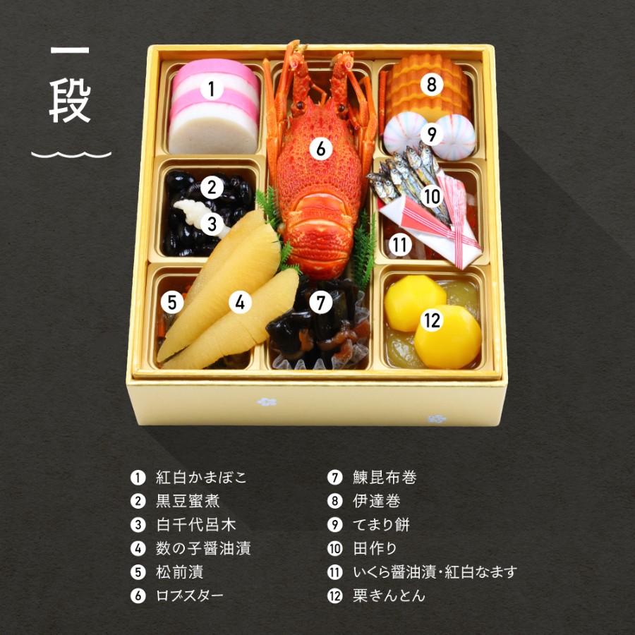 <レストランヒロミチ>フレンチ&和風のおせち<ネージュ>三段重42品目(冷凍便)4人前【12月29日お届け】