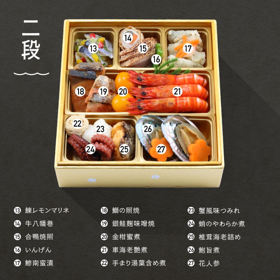 <レストランヒロミチ>フレンチ&和風のおせち<ネージュ>三段重42品目(冷凍便)4人前【12月29日お届け】