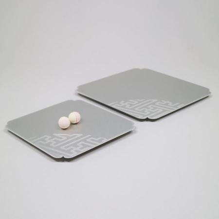 ＜ALART＞菓子トレー　ひし紋　シルバー　2枚セット