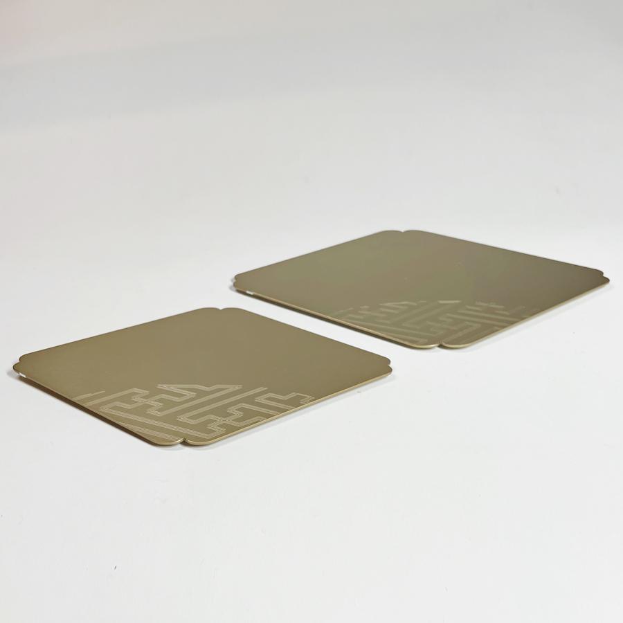 ＜ALART＞菓子トレー　ひし紋　ゴールド　2枚セット