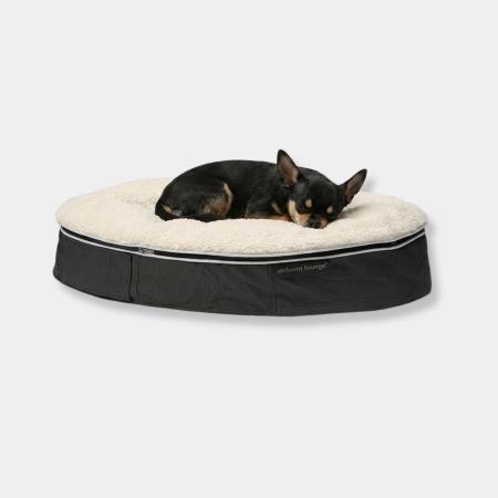 ＜アンビエントラウンジ＞ペットラウンジ　低反発クッション　犬猫ベッド　XSサイズ／グレー／シープオーガニック/ロータイプ／エリートコア