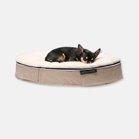 ＜アンビエントラウンジ＞ペットラウンジ　低反発クッション　犬猫ベッド　XSサイズ／ベージュ／シープオーガニック/ロータイプ／エリートコア