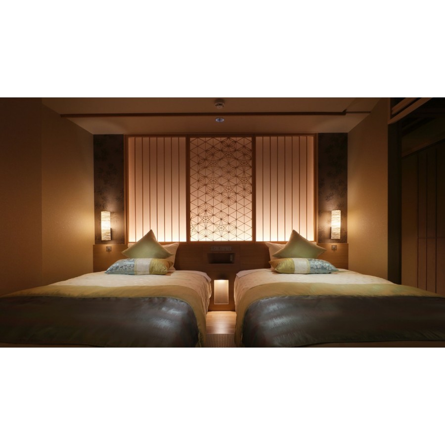 <鬼怒川温泉あさや>1泊2食付きペア宿泊券 秀峰館最上階和洋室「雅」 レストランで創作料理