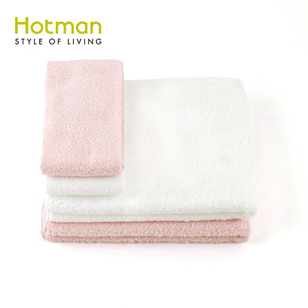 ＜HOTMAN/ホットマン＞ホットマンカラ―　バスタオル×2　フェイスタオル×2　ピンク　セット
