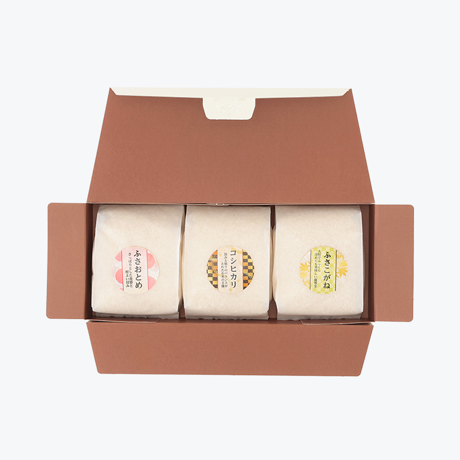 ＜いちの川＞千葉県銘柄米３種(コシヒカリ・ふさこがね・ふさおとめ) 各450ｇ×3袋　