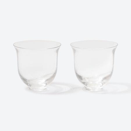 ＜Sghr スガハラ＞茶楽 グラスＭ2個セット(クリアー)