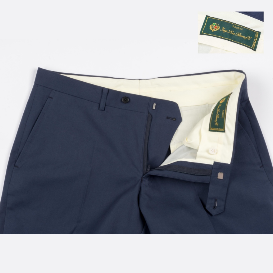 ＜The Cloakroom＞ロロピアーナ生地使用　ストレッチコットンチノパンネイビー