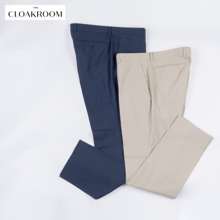 ＜The Cloakroom＞ロロピアーナ生地使用　ストレッチコットンチノパンネイビー