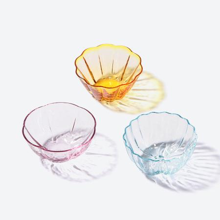 ＜Sghr スガハラ＞プルカ 豆鉢3個セット(アンバー・バイオレット・ブルー)