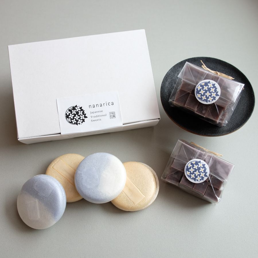 <和菓子 七里香>最中と干し羊羹の詰め合わせ