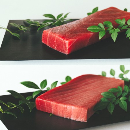 ＜FISHSTAND＞天然本まぐろ柵セット（中トロ・赤身/各200ｇ）