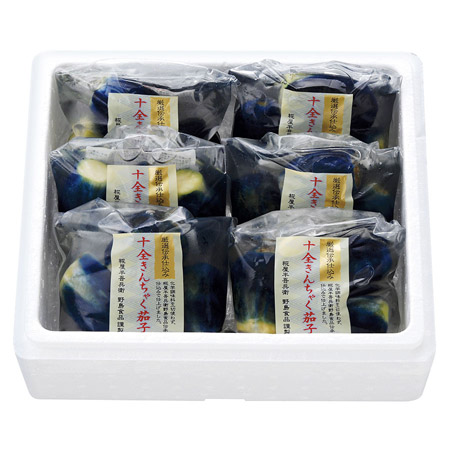 ＜野島＞伝承十全きんちゃく茄子　3玉×6袋入り