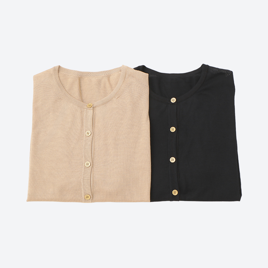＜S.ESSENTIALS／エス　エッセンシャルズ＞ウィメンズ　シアーシルクカーディガン サイズ38（M）