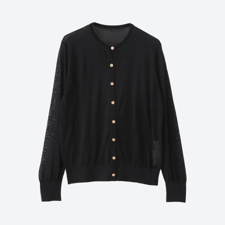 ＜S.ESSENTIALS／エス　エッセンシャルズ＞ウィメンズ　シアーシルクカーディガン サイズ38（M）