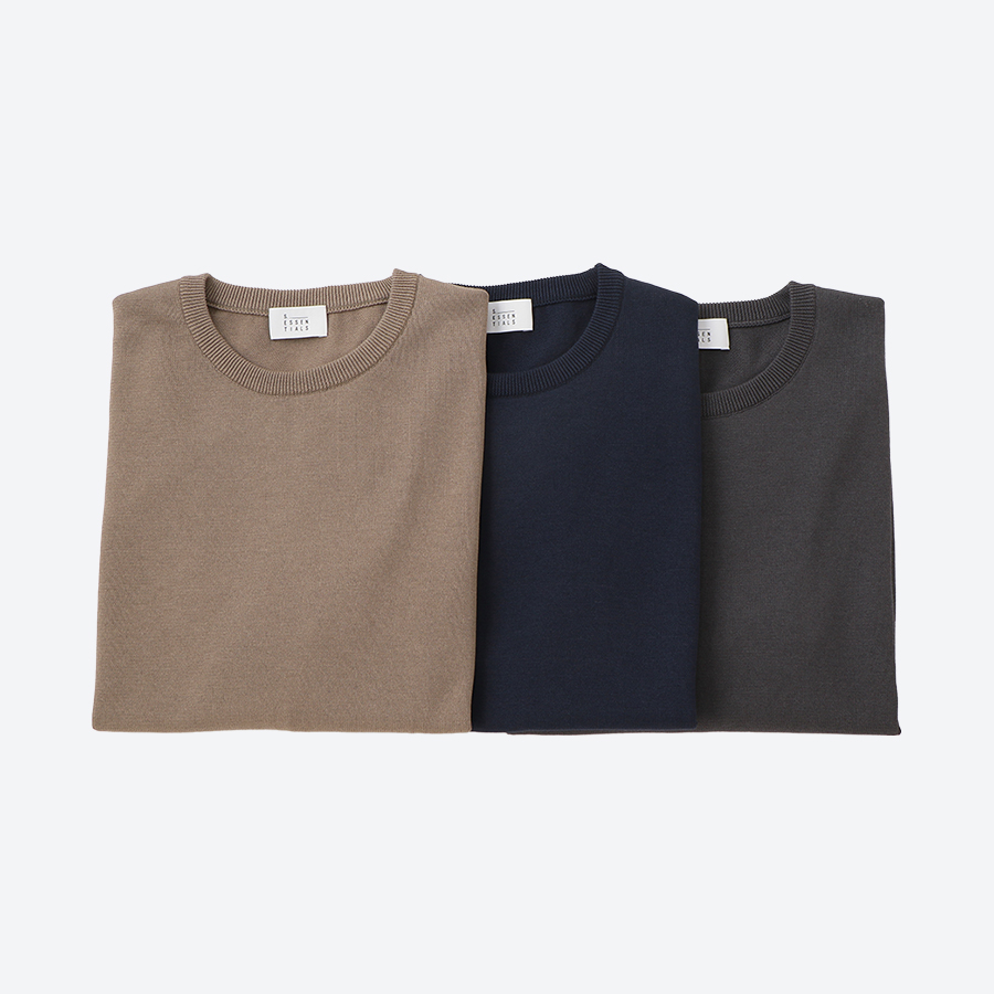 ＜S.ESSENTIALS／エス　エッセンシャルズ＞メンズ　ハイツイストニットTシャツ　48（L）