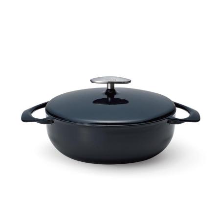 ＜UNILLOY＞キャセロール（鋳物ホーロー鍋）　22cm浅型　藍