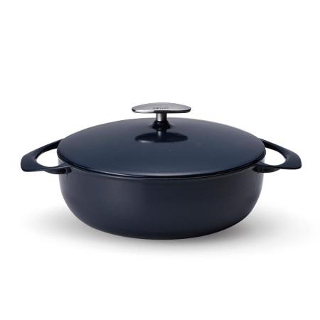 ＜UNILLOY＞キャセロール（鋳物ホーロー鍋）　24cm浅型　藍