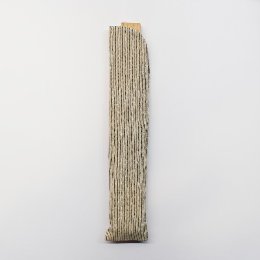 <IONO>小千谷縮 扇子 縞 ベージュ