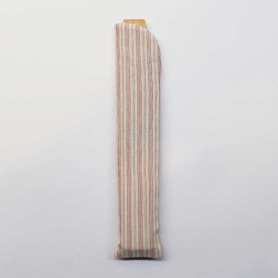 <IONO>小千谷縮 扇子 縞 赤白