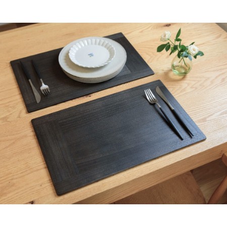 ＜ASAKURA＞KIRI Place Mat ブラック 2枚組