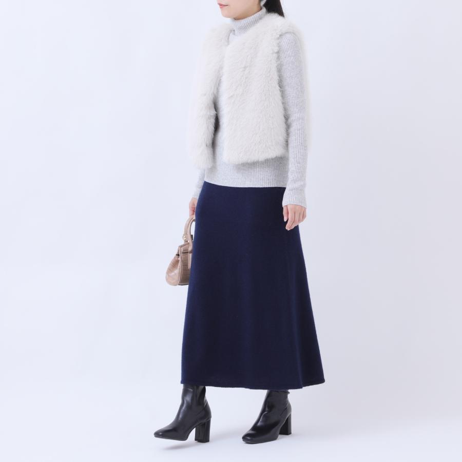 ＜ルーエンローズ＞カシミヤ　2×2リブタートルPO