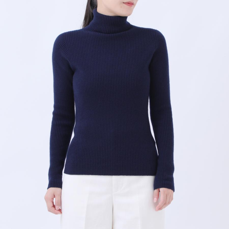 ＜ルーエンローズ＞カシミヤ　2×2リブタートルPO