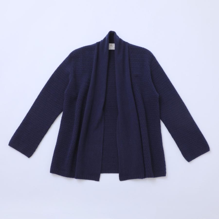 ＜ルーエンローズ＞カシミヤ　バスケット編みカーディガン