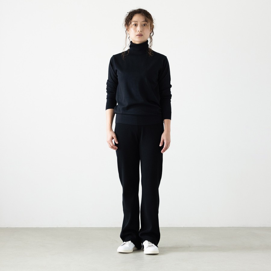 ＜no+af＞FF30 ベーシックタートルネックプルオーバー/ブラック/SIZE2